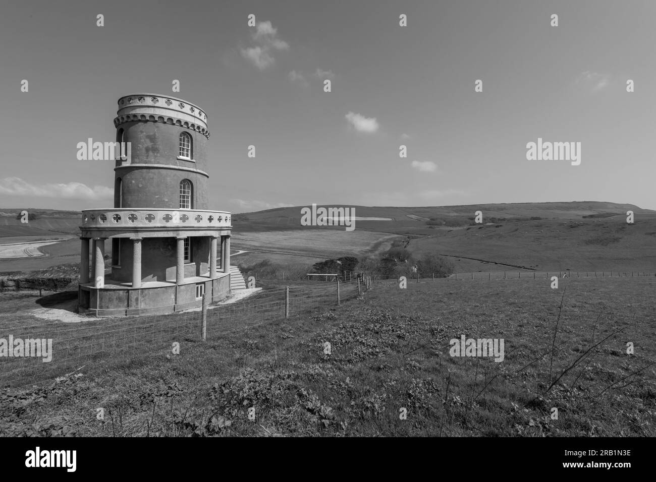 La tour Clavell donne sur la baie de Kimmeridge à Dorset Banque D'Images