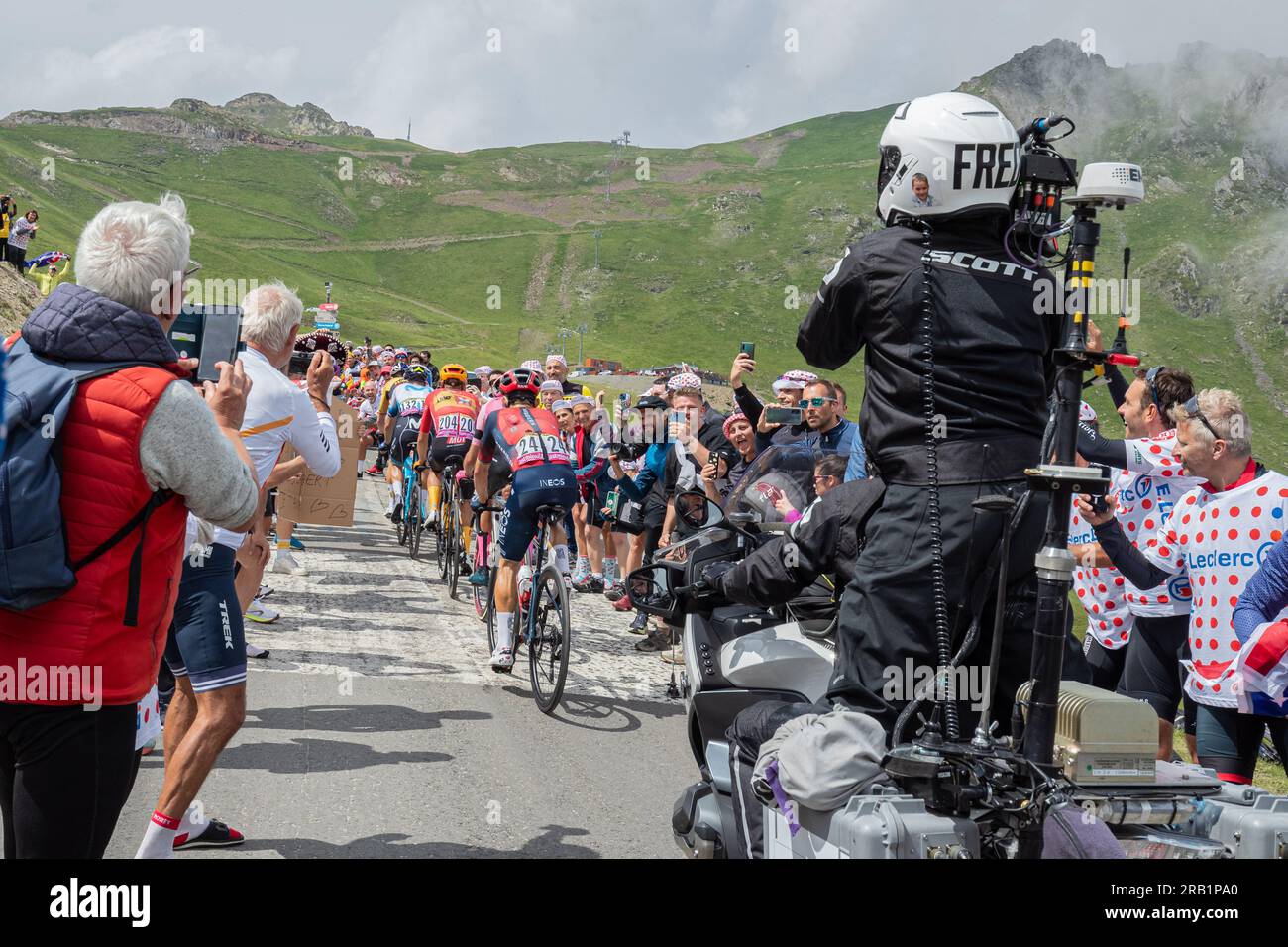 Col de Tourmalet, France, 6 juillet 2023, vue de l'approche du sommet du Col du Tourmalet étape 6, 145km, de Tarbes à Cauterets Cambasque lors de la 110e édition du Tour de France crédit : Nick Phipps/Alamy Live News Banque D'Images