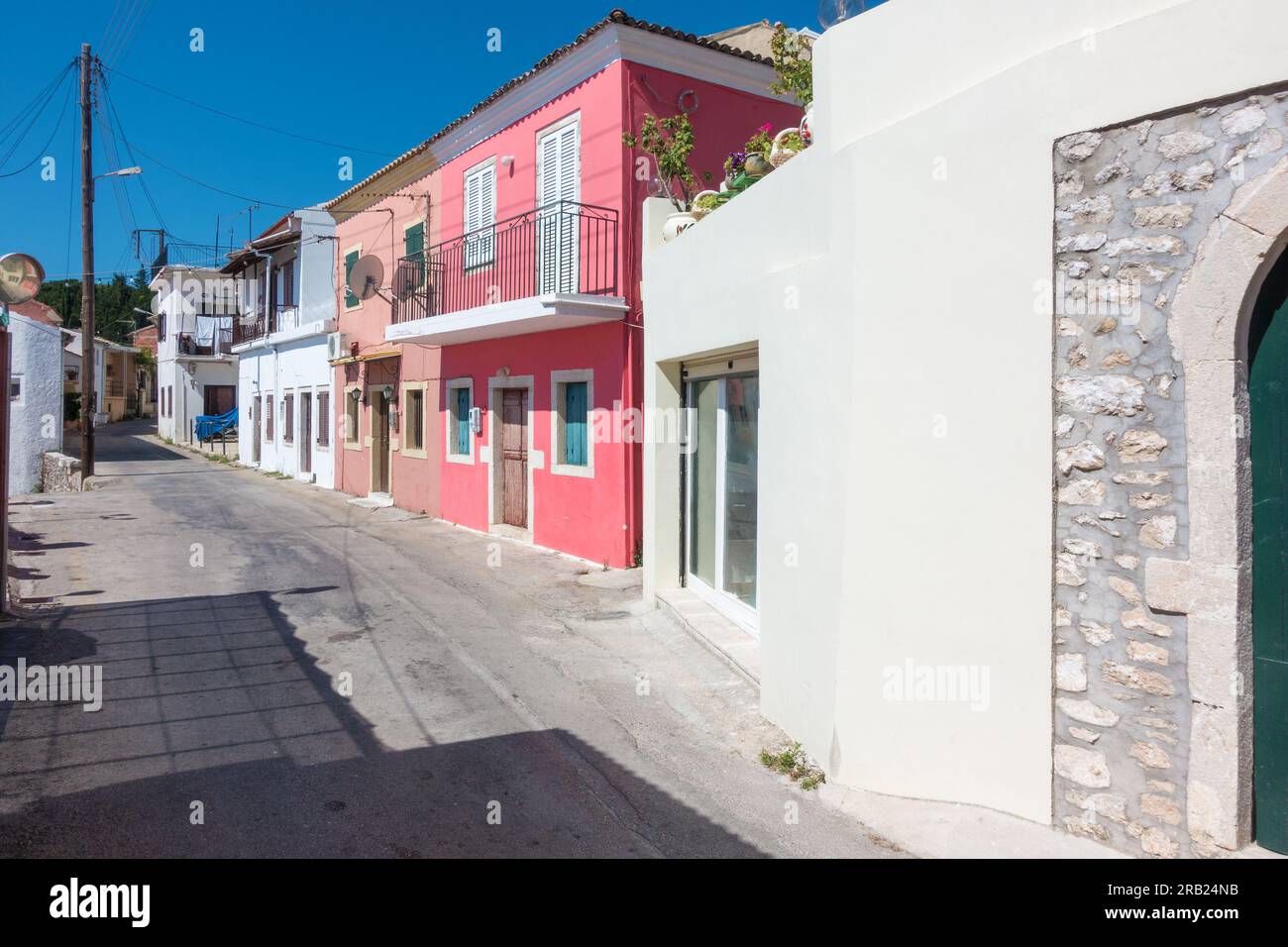 Architecture dans le village de Spartilas, Corfou, Grèce Banque D'Images