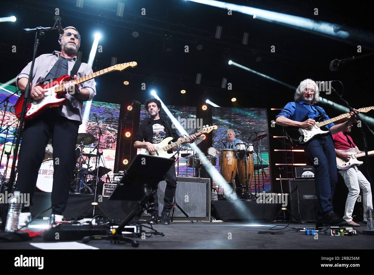 Rio de Janeiro, 6 mai 2023. Musiciens, lors du spectacle tourer du groupe dire Straits, au qualitage, dans la ville de Rio de Janeiro. Banque D'Images