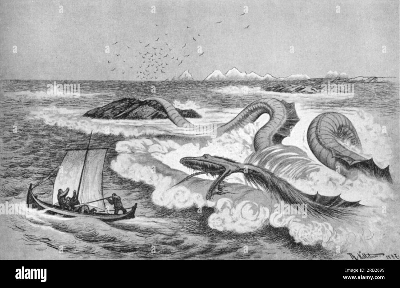 Sea serpent 1892 de Theodor Severin Kittelsen Banque D'Images