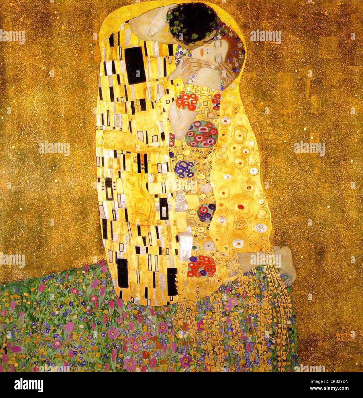 Le baiser 1908 de Gustav Klimt Banque D'Images