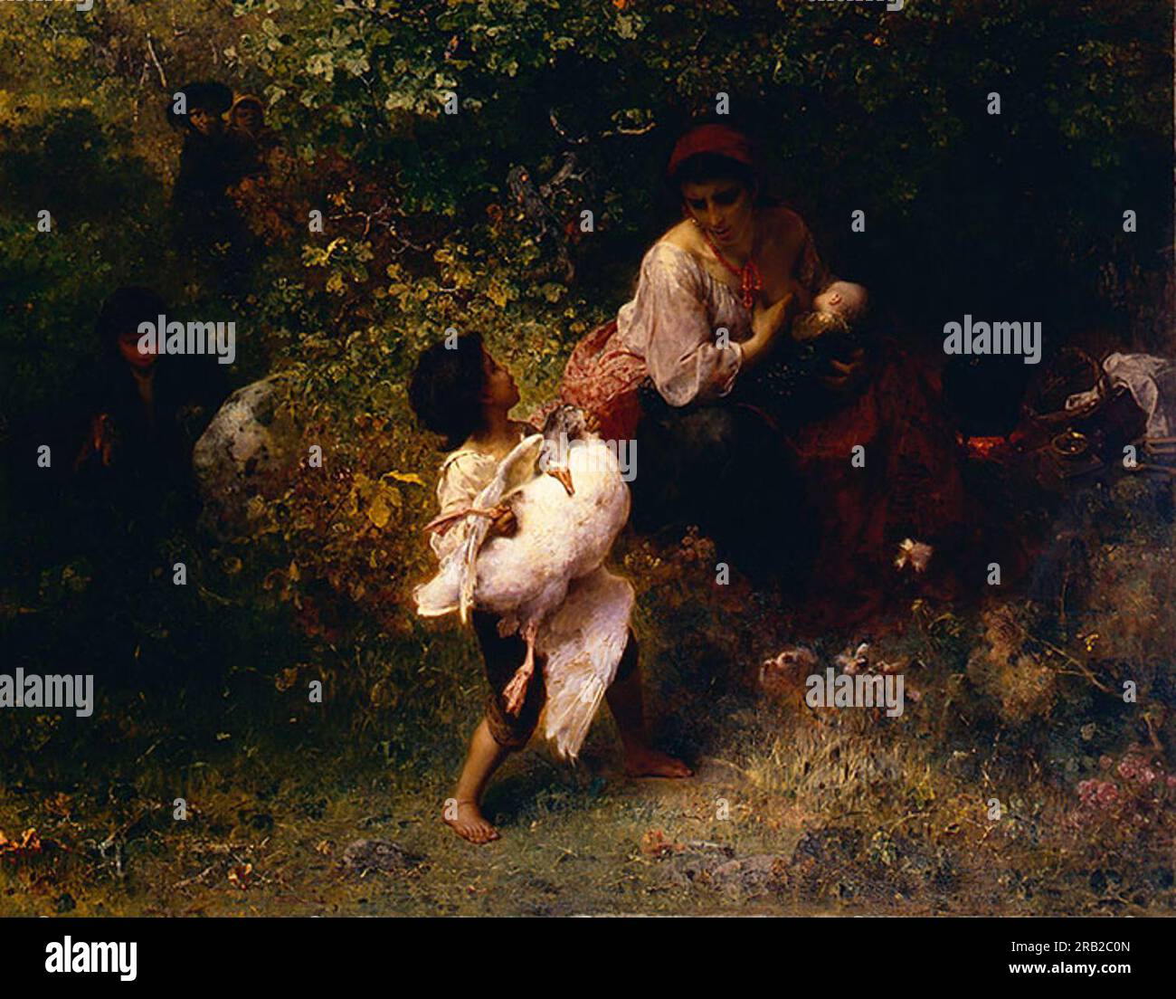 Le camp gitan 1857 de Ludwig Knaus Banque D'Images