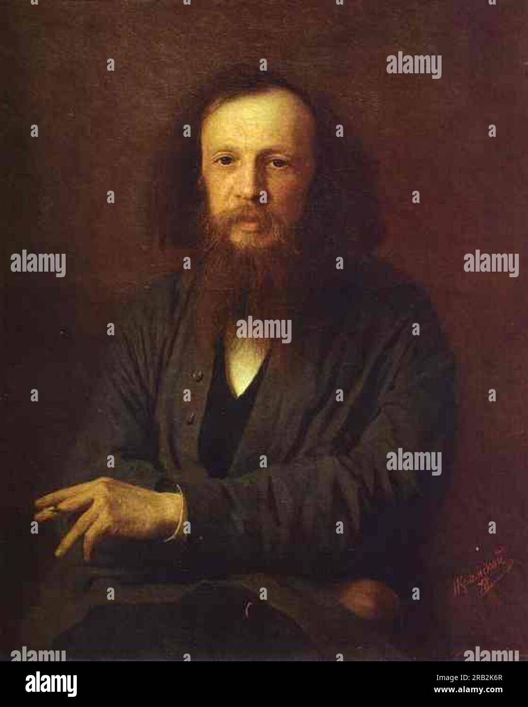 Portrait de Dmitry Mendeleyev 1878 par Ivan Kramskoy Banque D'Images