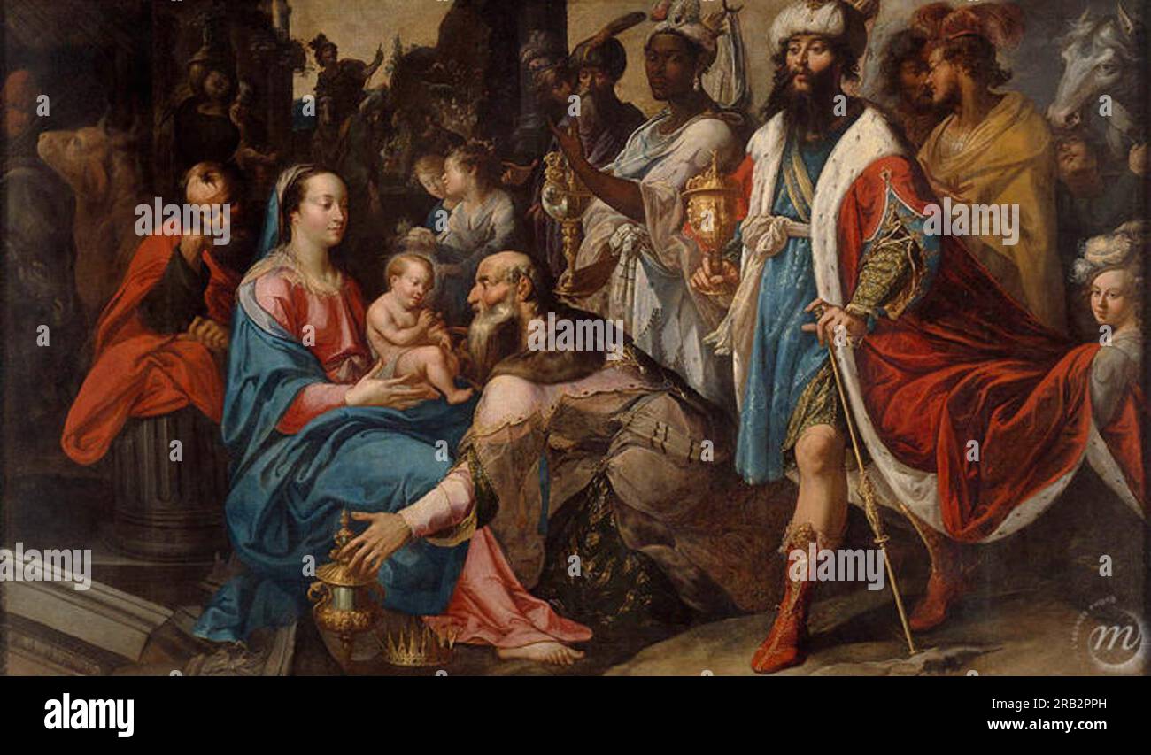 L’adoration des Mages 1630 de Georges Lallemand Banque D'Images