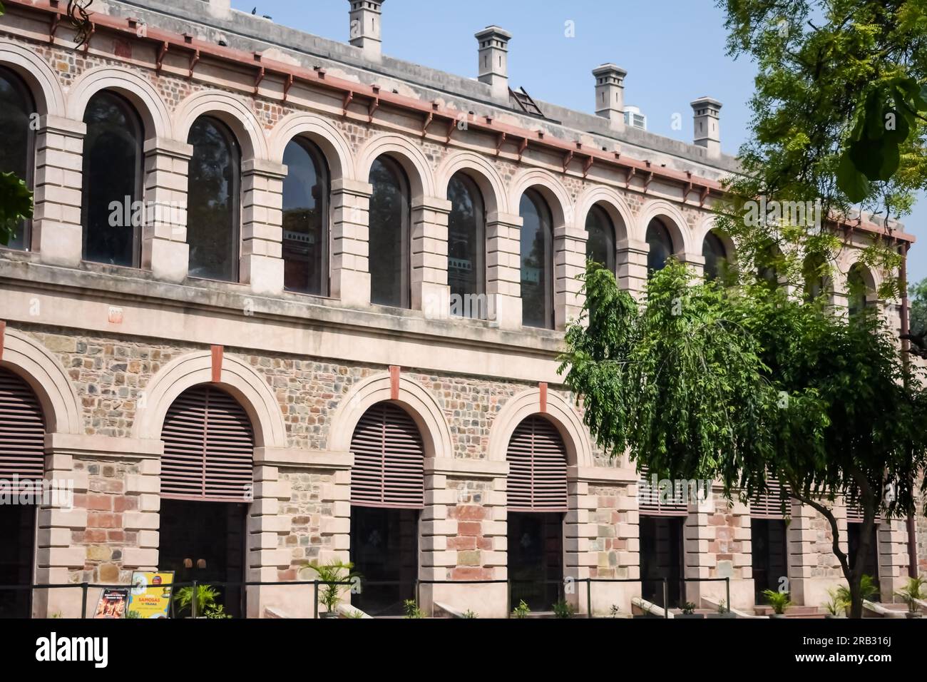 Détails architecturaux de Lal Qila - fort Rouge situé dans le Vieux Delhi, Inde, vue à l'intérieur de Delhi fort Rouge les célèbres monuments indiens Banque D'Images