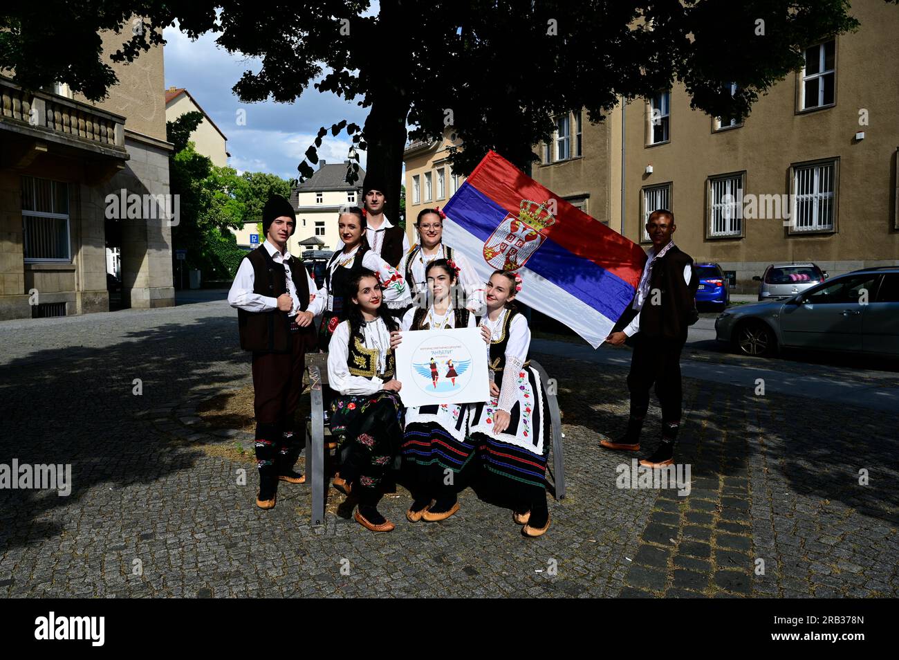 Eröffnung des XIV Internationalen Folklorefestivals „Łužica – Łužyca – Lausitz”, Bautzen/Budyšin, 06.07.2023 Banque D'Images