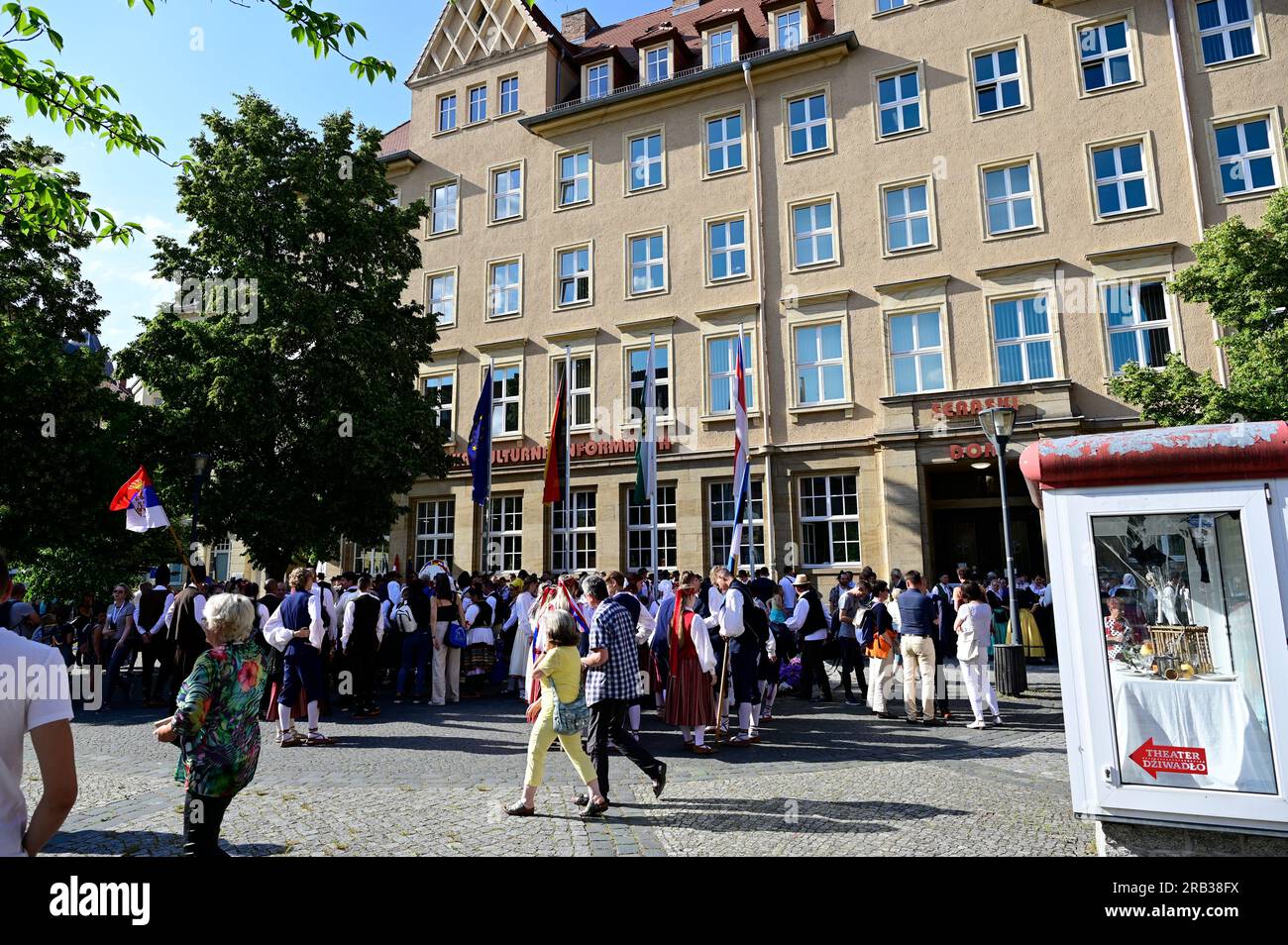 Eröffnung des XIV Internationalen Folklorefestivals „Łužica – Łužyca – Lausitz”, Bautzen/Budyšin, 06.07.2023 Banque D'Images