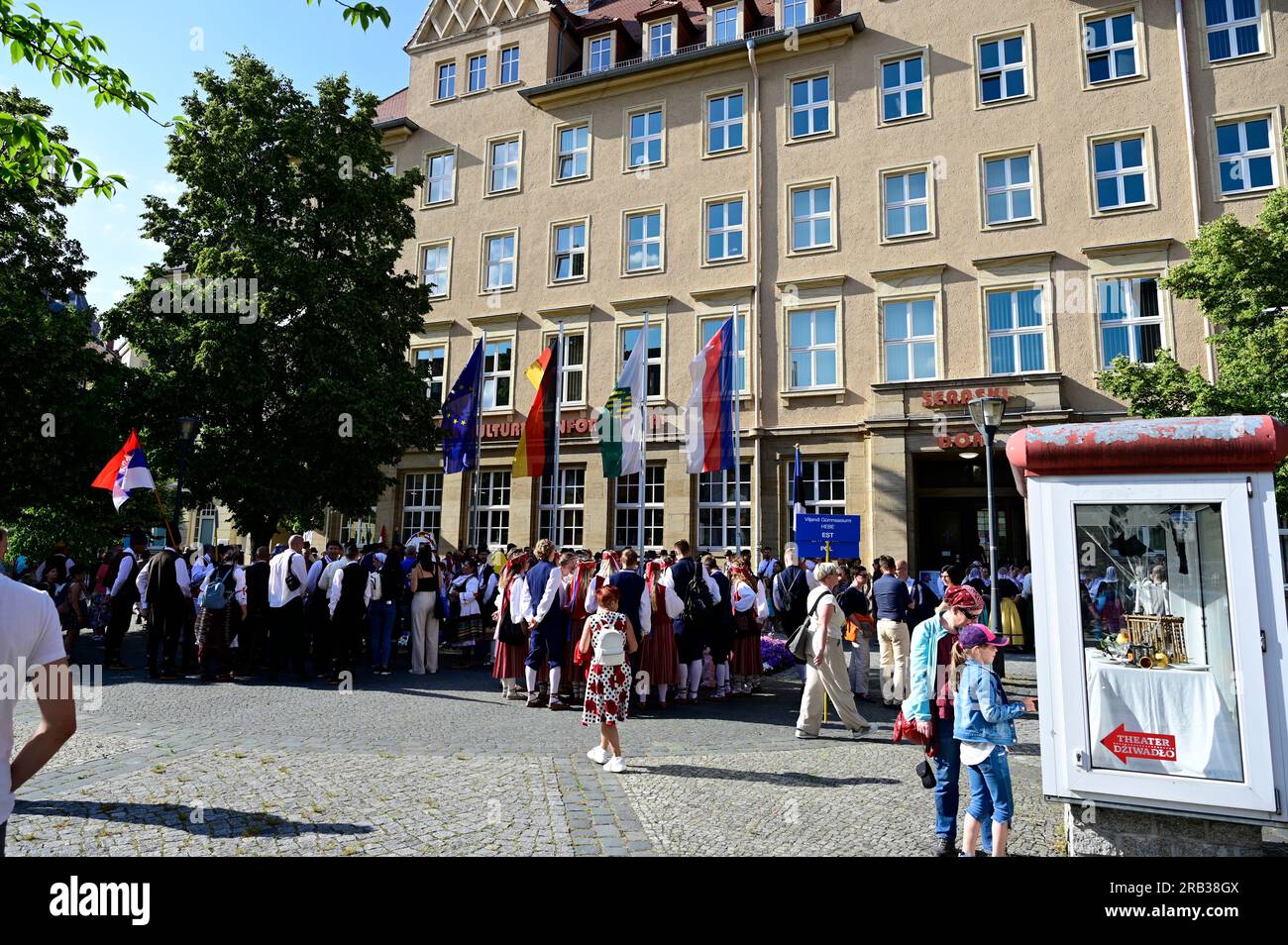 Eröffnung des XIV Internationalen Folklorefestivals „Łužica – Łužyca – Lausitz”, Bautzen/Budyšin, 06.07.2023 Banque D'Images