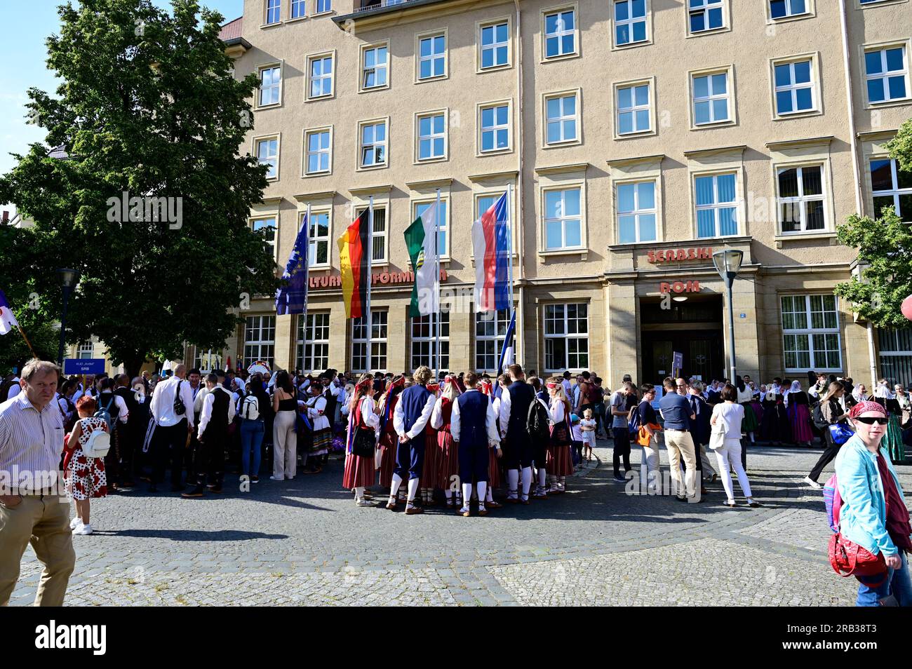 Eröffnung des XIV Internationalen Folklorefestivals „Łužica – Łužyca – Lausitz”, Bautzen/Budyšin, 06.07.2023 Banque D'Images