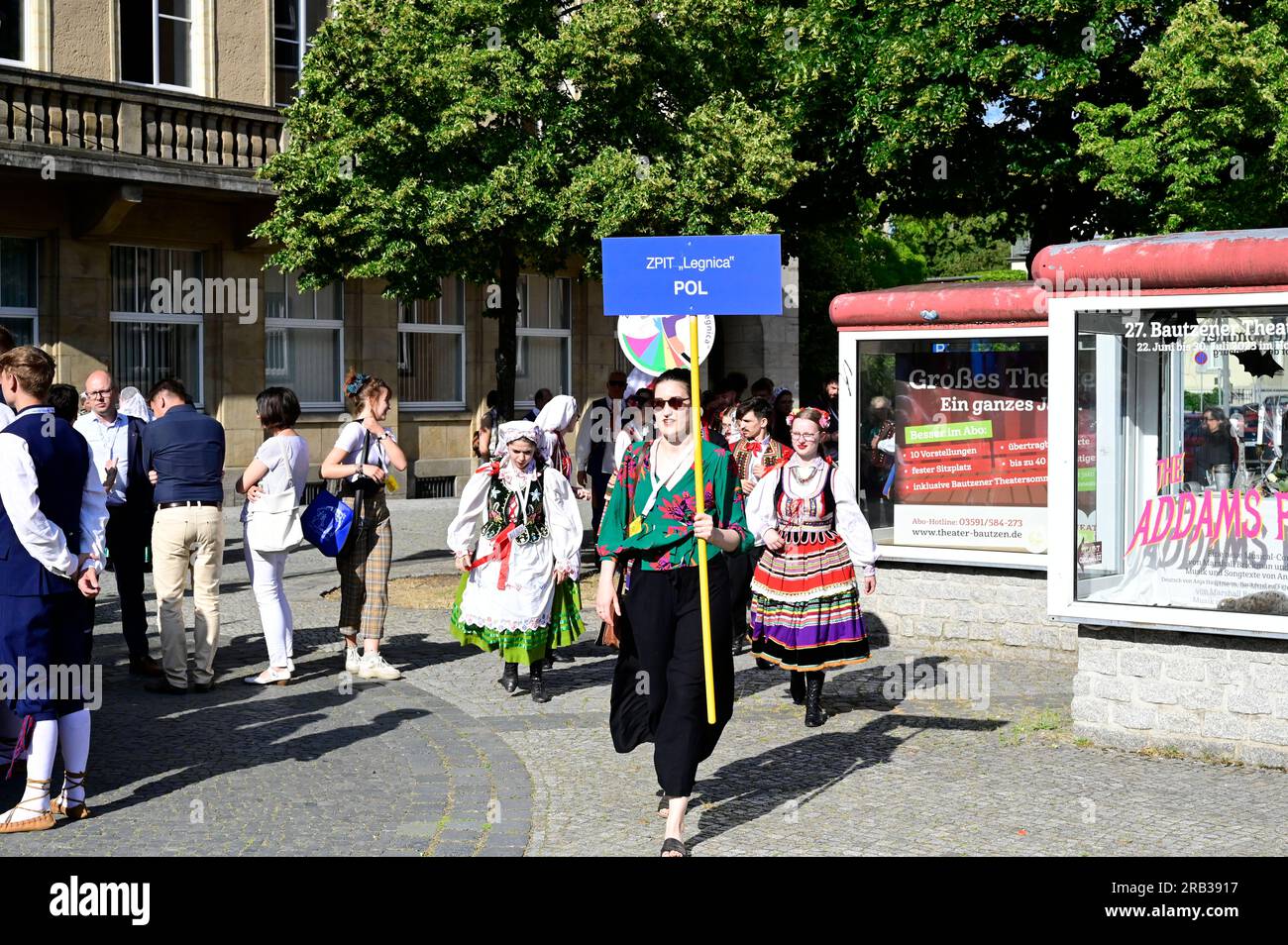 Eröffnung des XIV Internationalen Folklorefestivals „Łužica – Łužyca – Lausitz”, Bautzen/Budyšin, 06.07.2023 Banque D'Images