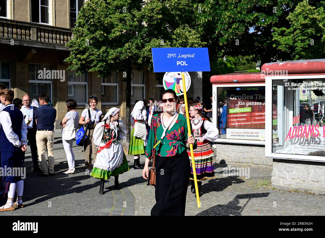 Eröffnung des XIV Internationalen Folklorefestivals „Łužica – Łužyca – Lausitz”, Bautzen/Budyšin, 06.07.2023 Banque D'Images