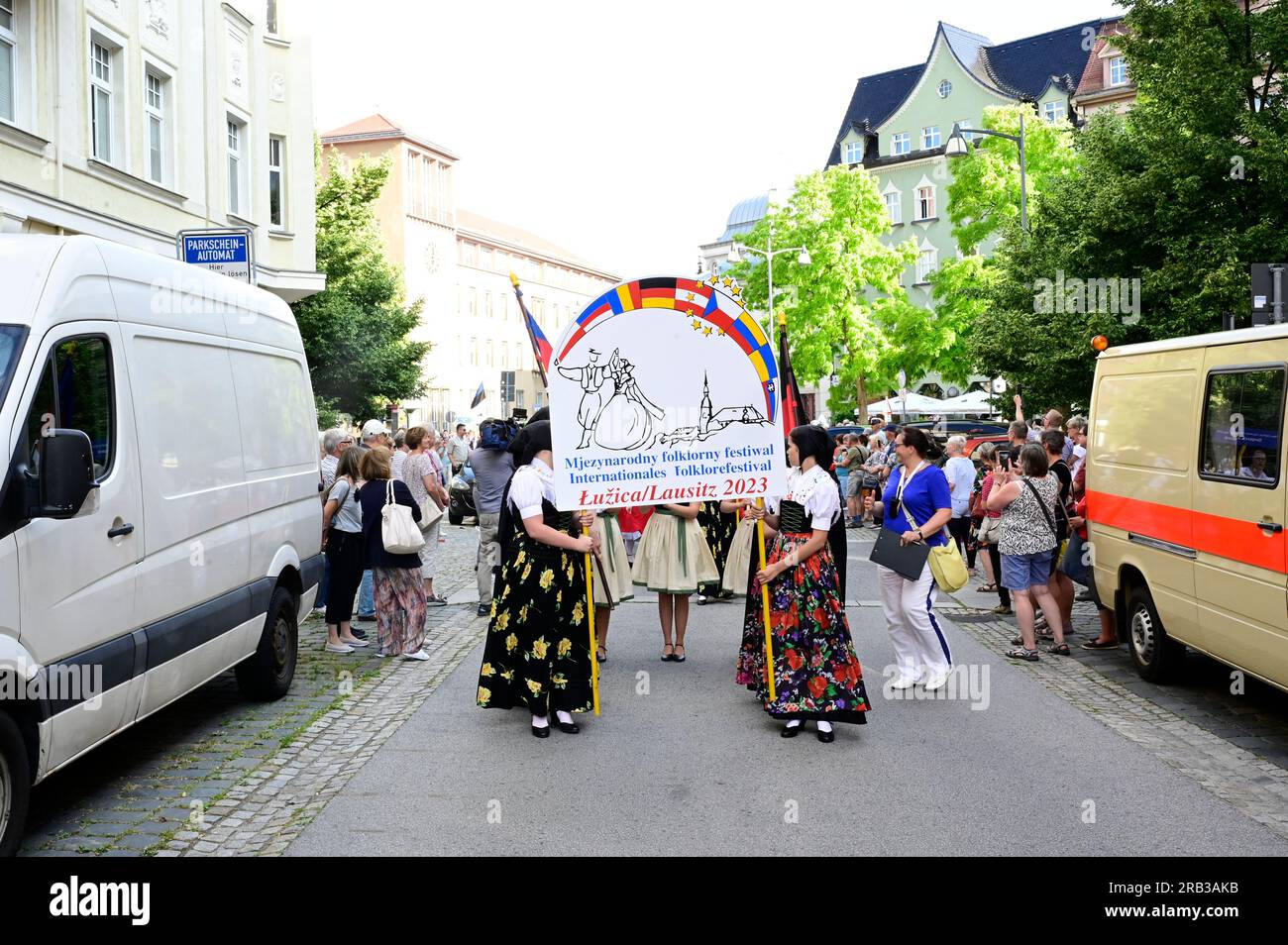 Eröffnung des XIV Internationalen Folklorefestivals „Łužica – Łužyca – Lausitz”, Bautzen/Budyšin, 06.07.2023 Banque D'Images