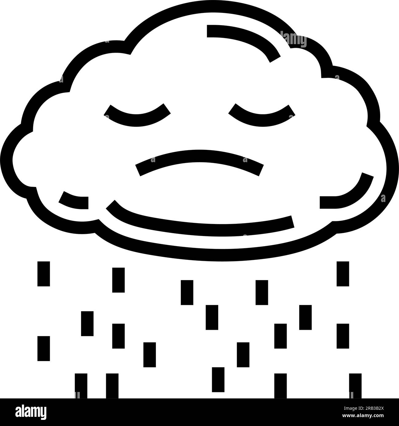triste nuages orageux illustration vectorielle d'icône de ligne d'humeur Illustration de Vecteur