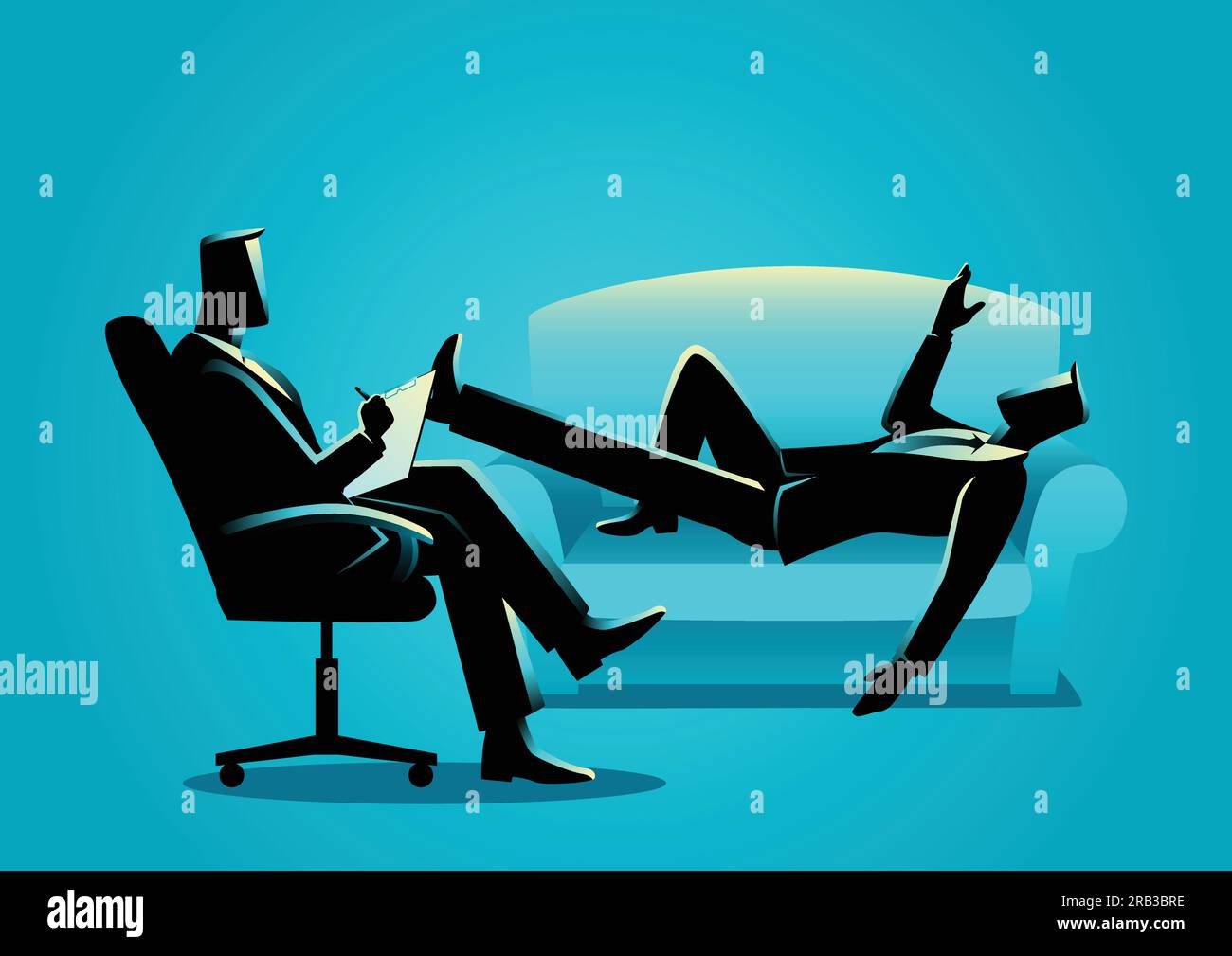 Concept d'affaires illustration d'un homme d'affaires ayant une thérapie avec un psychologue Illustration de Vecteur Concept d'affaires illustration d'un homme d'affaires ayant une thérapie avec un psychologue Illustration de Vecteur