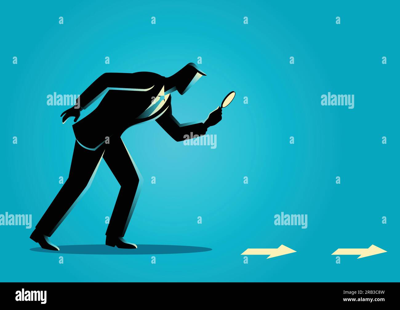 Illustration de concept d'entreprise, homme d'affaires utilisant la loupe à la recherche de détails et d'indices Illustration de Vecteur Illustration de concept d'entreprise, homme d'affaires utilisant la loupe à la recherche de détails et d'indices Illustration de Vecteur