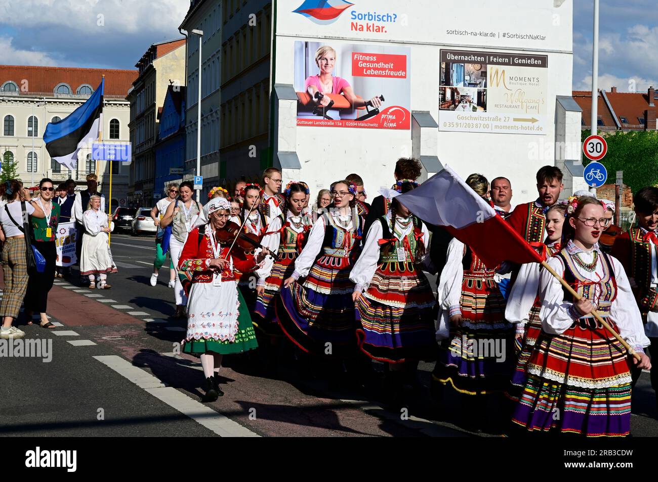 Eröffnung des XIV Internationalen Folklorefestivals „Łužica – Łužyca – Lausitz”, Bautzen/Budyšin, 06.07.2023 Banque D'Images