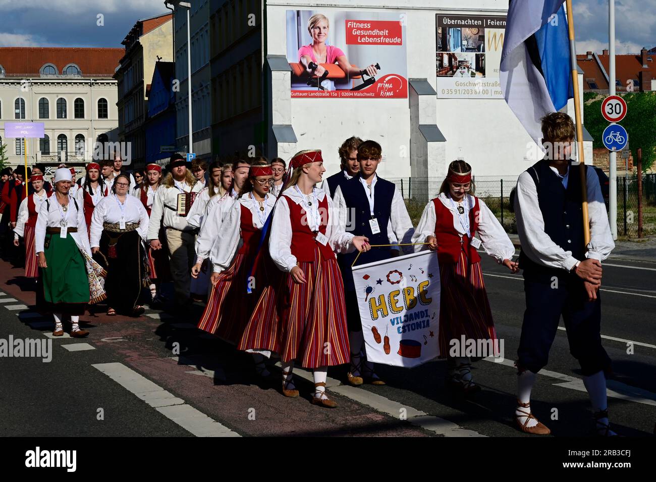 Eröffnung des XIV Internationalen Folklorefestivals „Łužica – Łužyca – Lausitz”, Bautzen/Budyšin, 06.07.2023 Banque D'Images