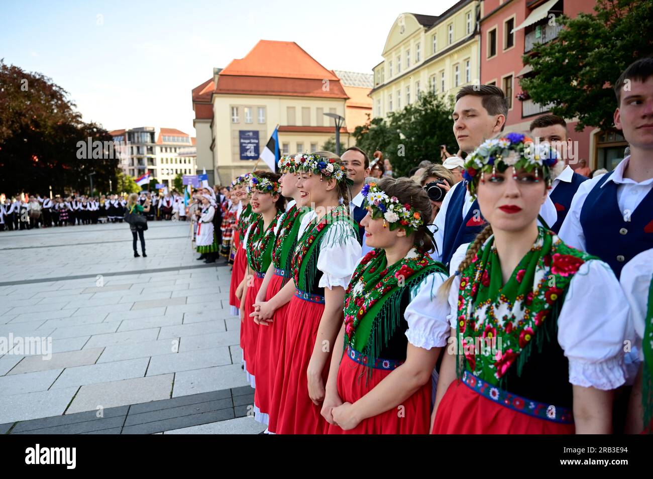 Eröffnung des XIV Internationalen Folklorefestivals „Łužica – Łužyca – Lausitz”, Bautzen/Budyšin, 06.07.2023 Banque D'Images