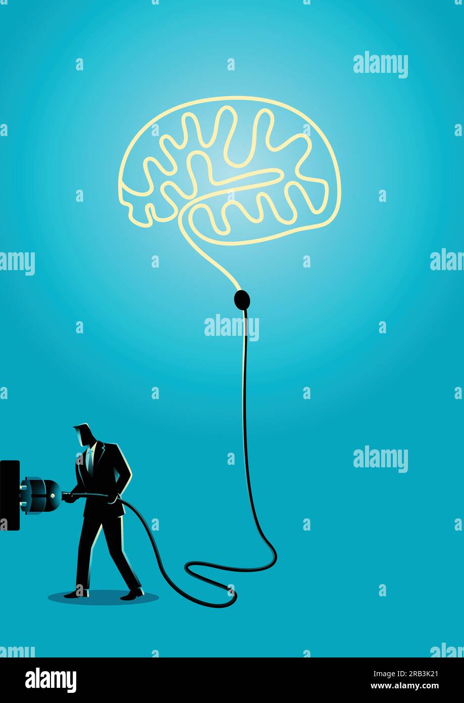 L'illustration d'un concept d'entreprise fait un cerveau Illustration de Vecteur L'illustration d'un concept d'entreprise fait un cerveau Illustration de Vecteur