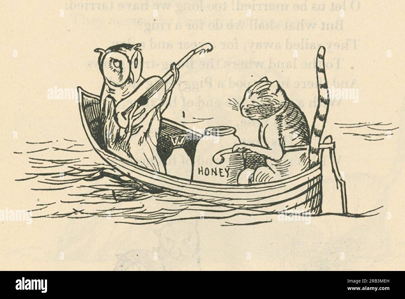 La chouette et le Pussycat d'Edward Lear Banque D'Images