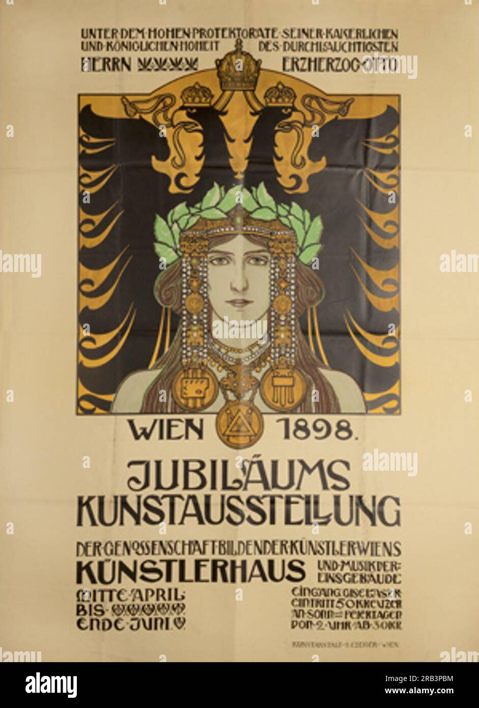 Plakat für Die Jubiläums-kunstausstellung 1919 de Heinrich Lefler Banque D'Images