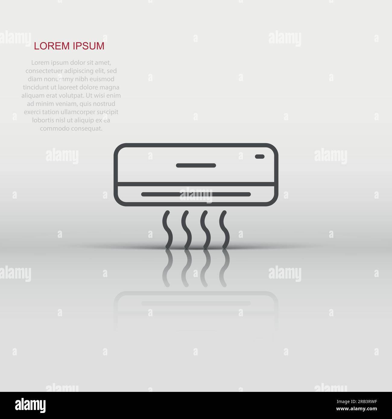 Dans l'icône du climatiseur télévision style. Illustration vecteur de refroidisseur sur fond blanc isolé. Climat froid concept d'entreprise. Illustration de Vecteur