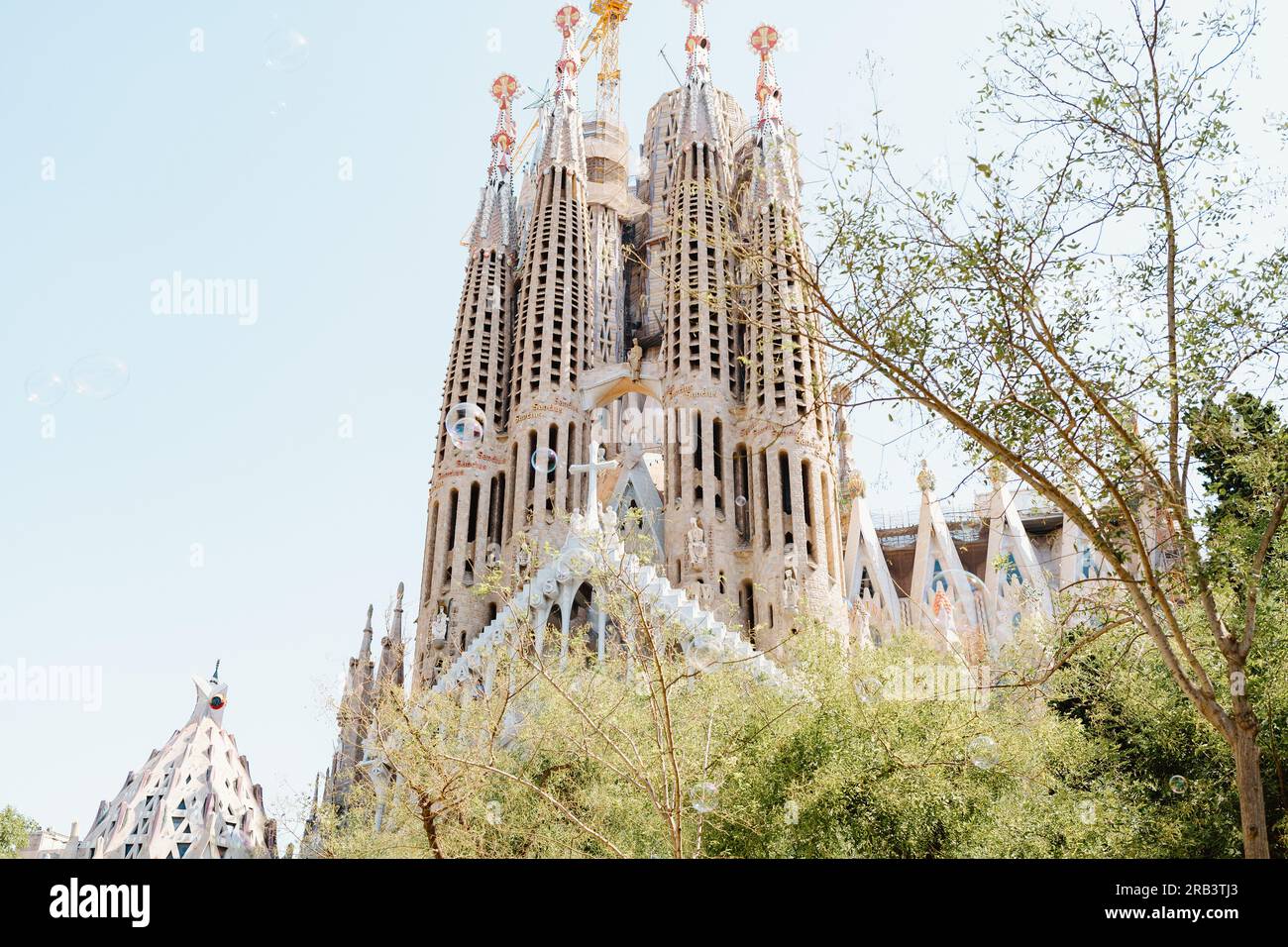 Église de la Sagrada Família en construction Banque D'Images