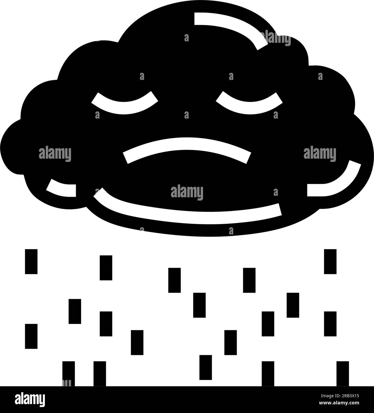 triste nuages orageux illustration vectorielle d'icône de glyphe d'humeur Illustration de Vecteur