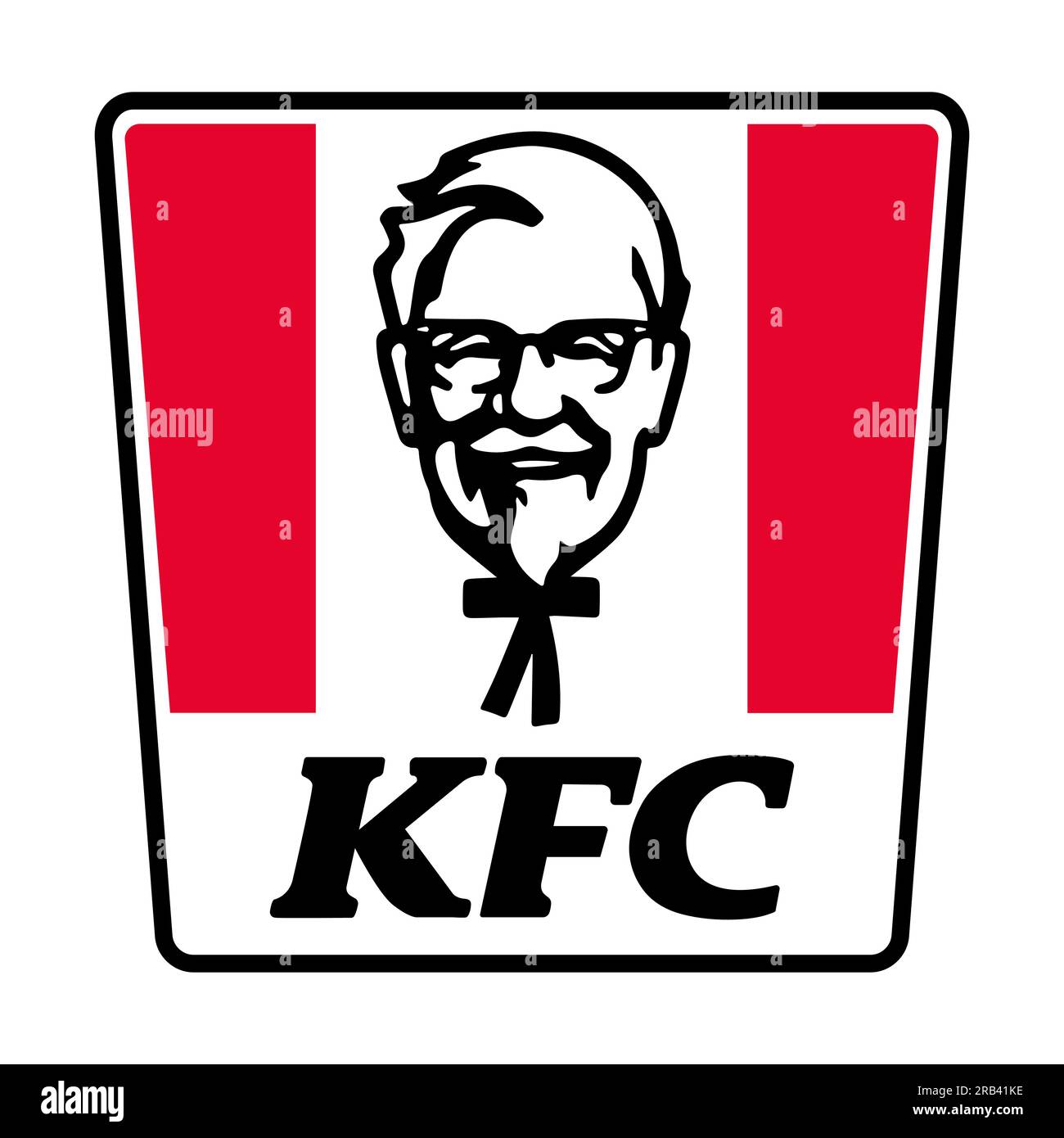 Logo KFC. Icône éditoriale isolée sur fond blanc Illustration de Vecteur
