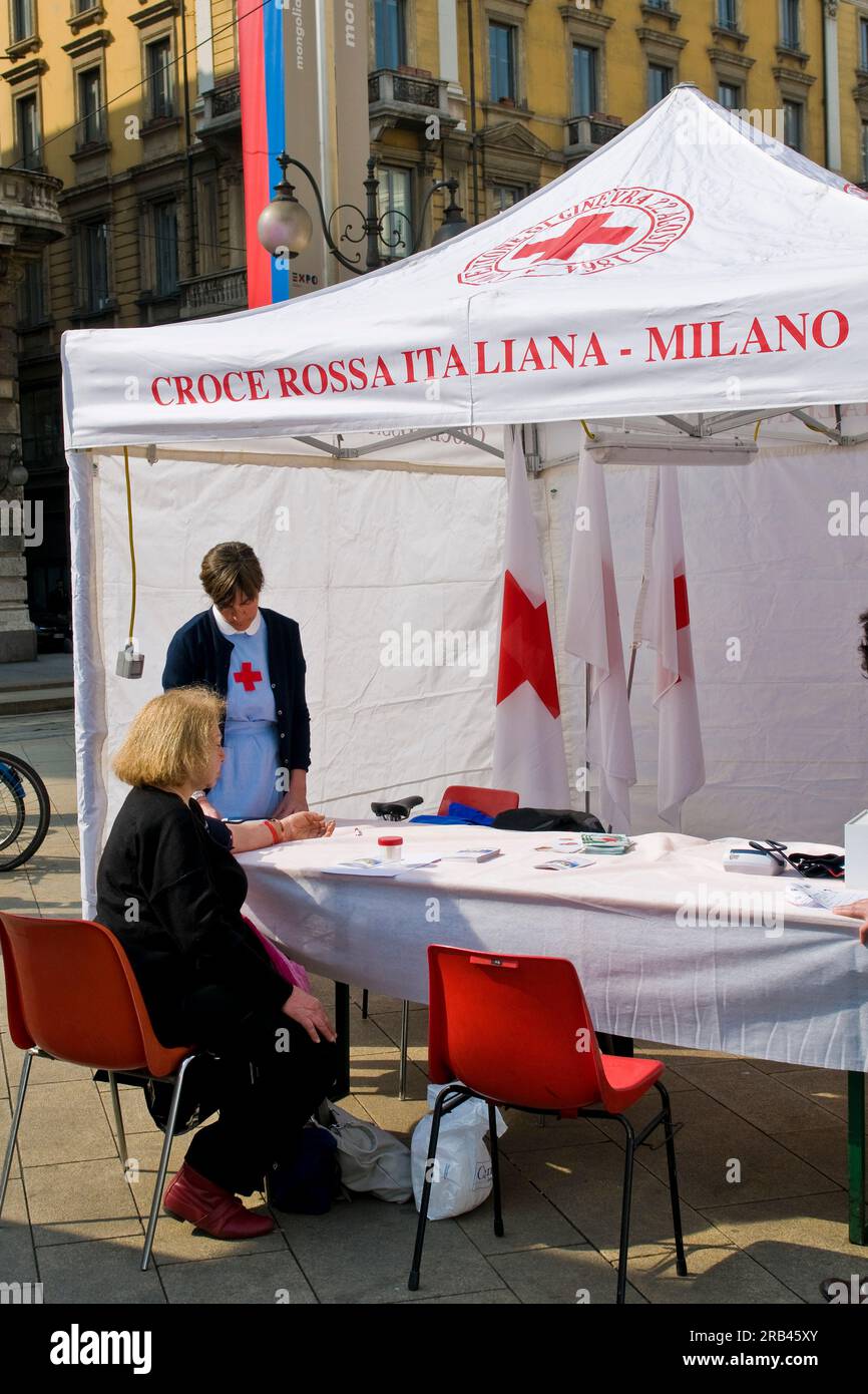 Jour du rein, la Croix-Rouge italienne, Milan, Italie Banque D'Images