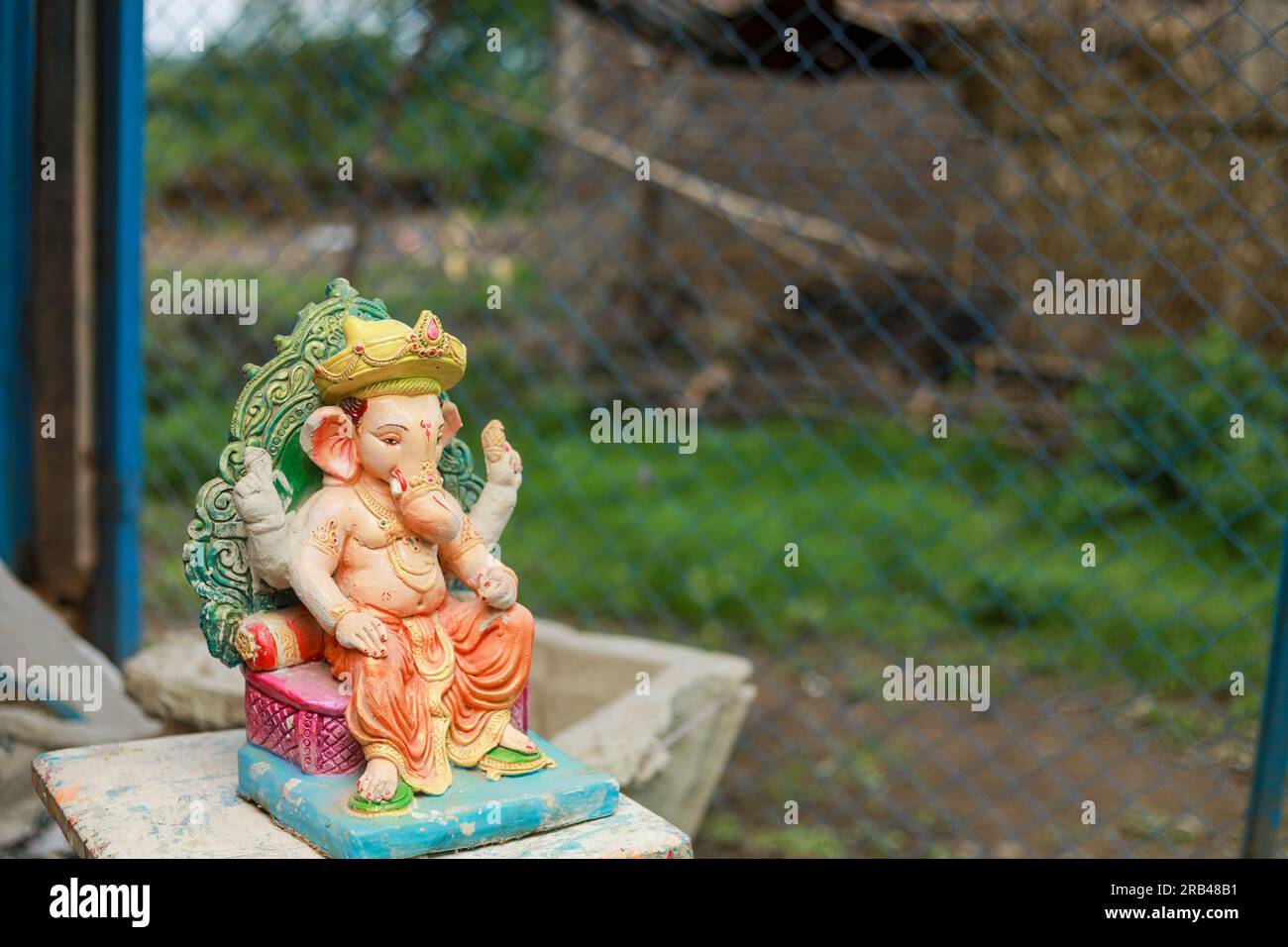 Statue du seigneur indien ganesha, idoles du seigneur Ganesh pour le prochain festival Ganapati en Inde. Banque D'Images