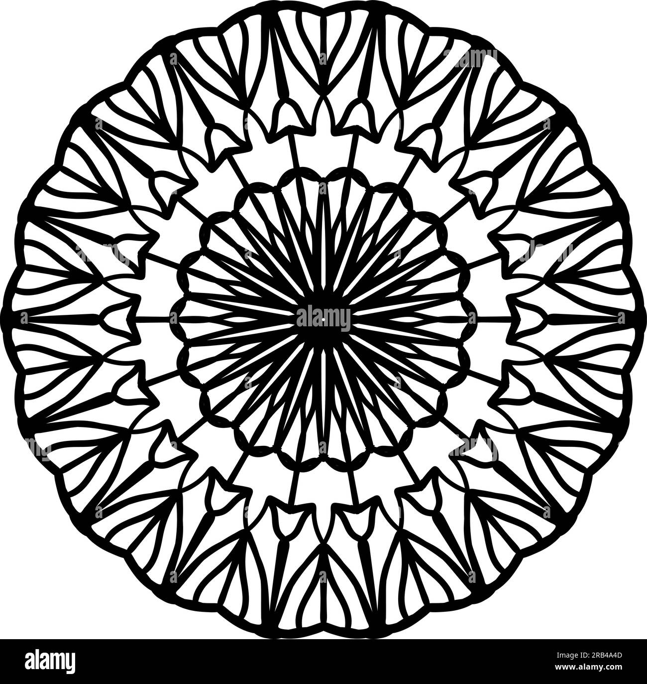 Répétition circulaire. Mandala illustration pour tatouage, autocollants, pages à colorier, décoration. Décoration décorative pour gribouilles. Illustration de Vecteur