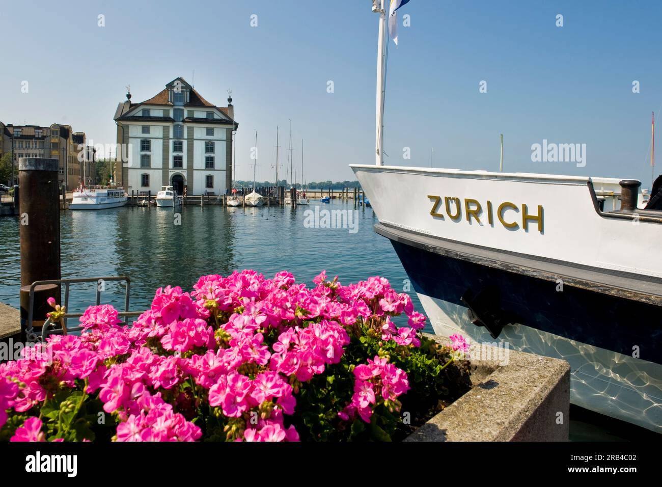 La Suisse, dans le canton de St-Gall, lac de Constance, Rorschach, canot Banque D'Images