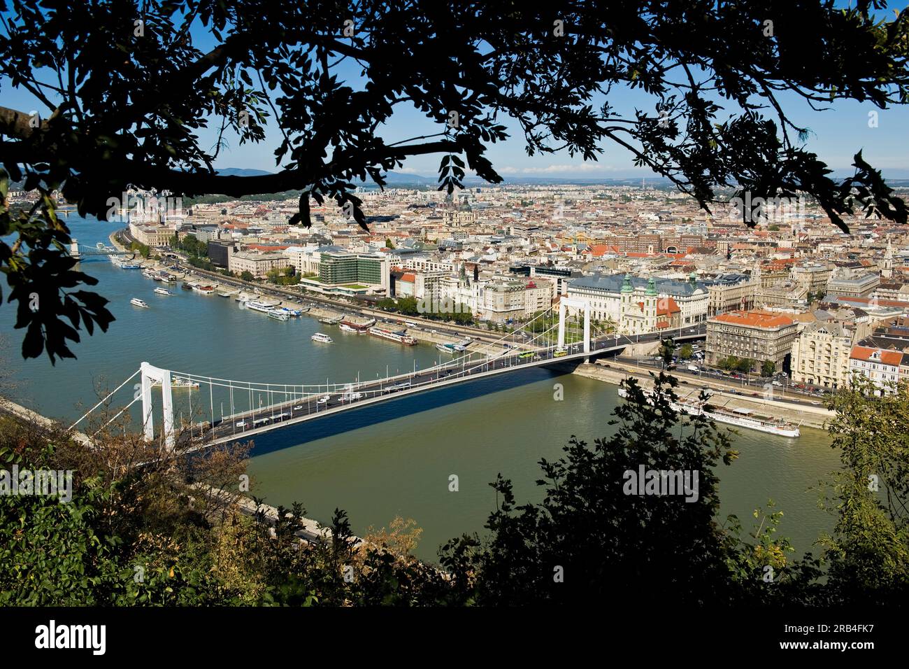 La Hongrie, Budapest, Danube, vue de la colline Gellert Banque D'Images