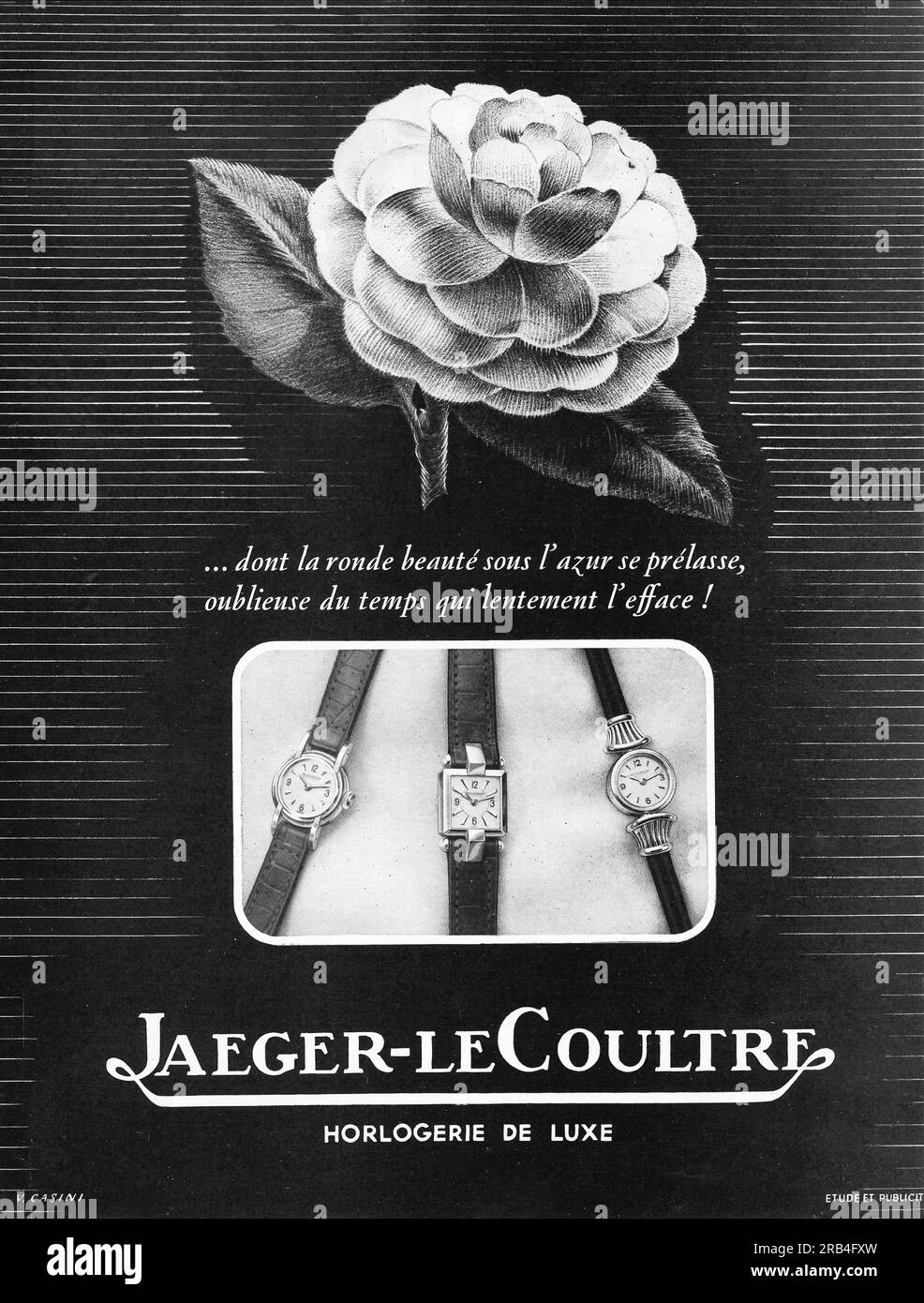 Jaeger-LeCoultre montres Femme annonce dans un magazine français 1950 Banque D'Images