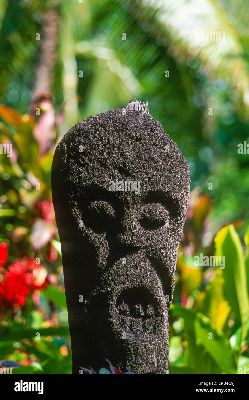 A Tiki, Moorea, Polynésie française, Polynésie Banque D'Images