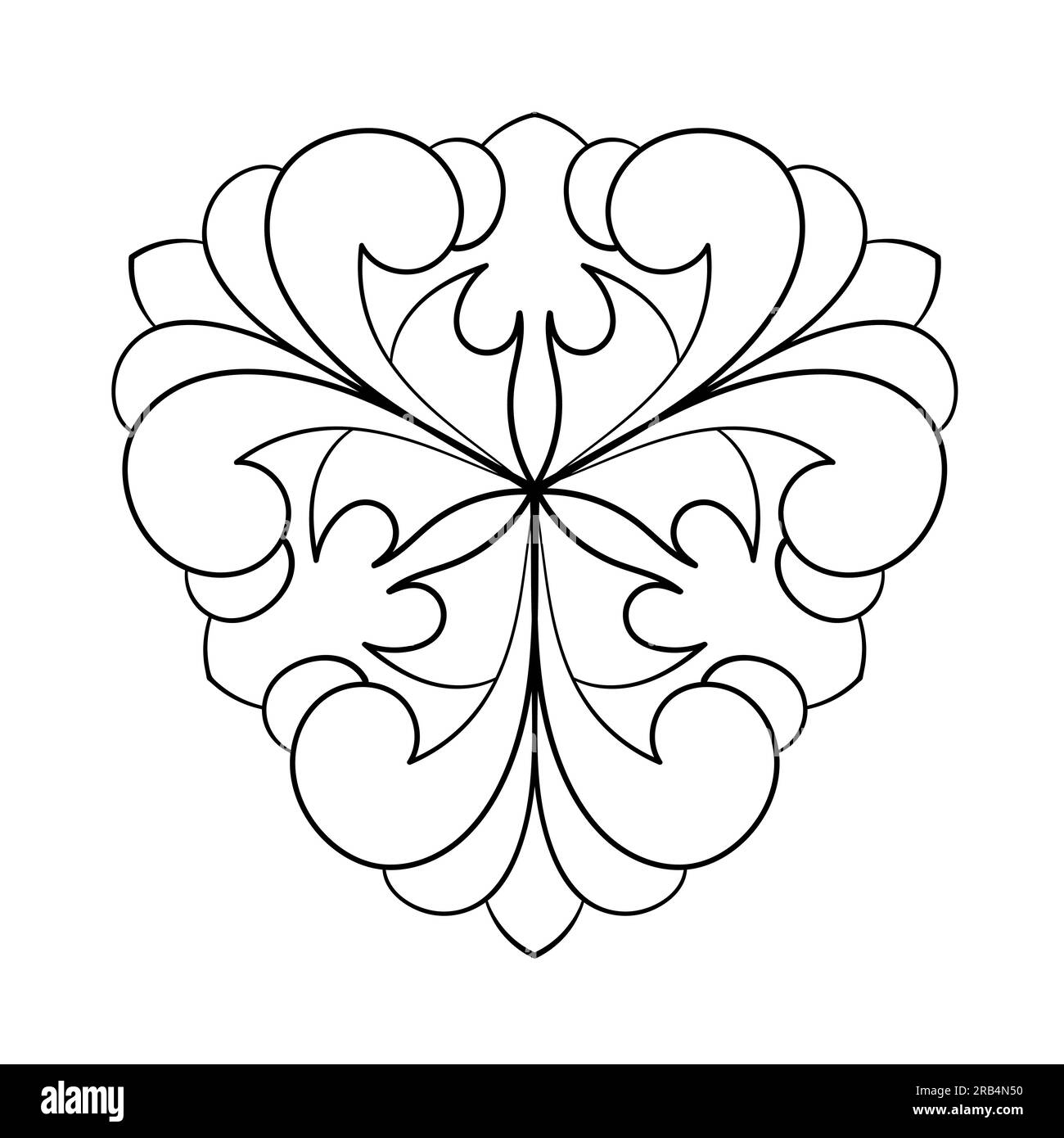 Décoration Mandala. Page de livre de coloriage. T-shirt, carte de vœux, autocollants, tatouages, décorations pour l'aménagement intérieur. Illustration Vectoron blanc backgrou Illustration de Vecteur