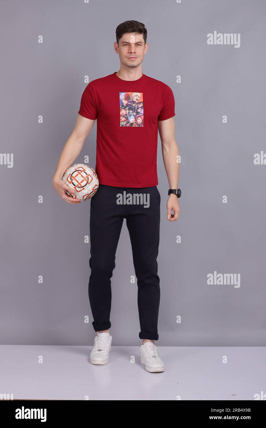 T-shirt masculin / modèle de chemise Banque D'Images