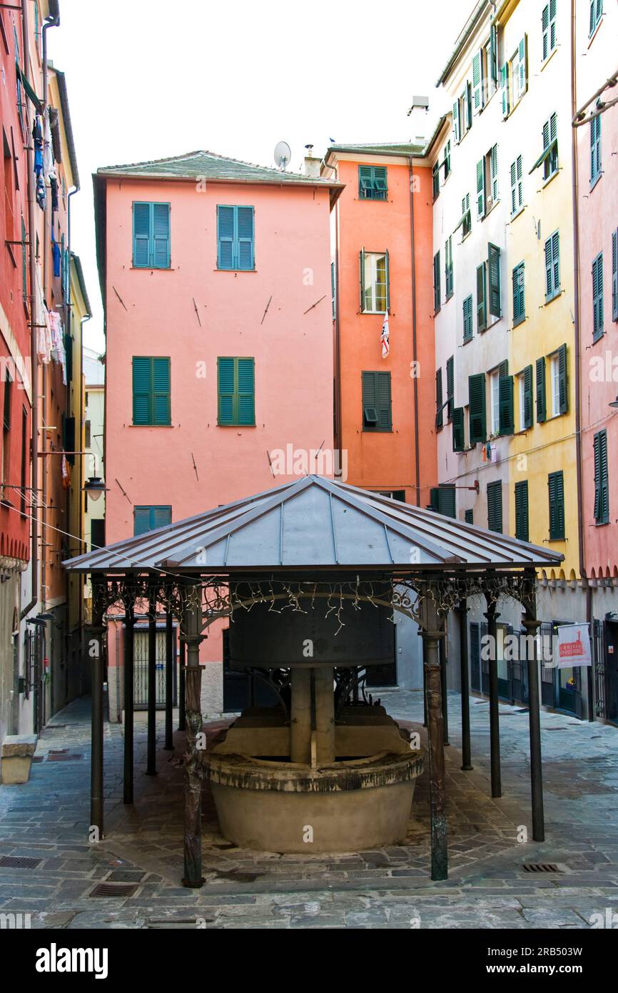 Piazza dei Trugoli di Santa Brigida. Gênes. Ligurie. Italie Banque D'Images