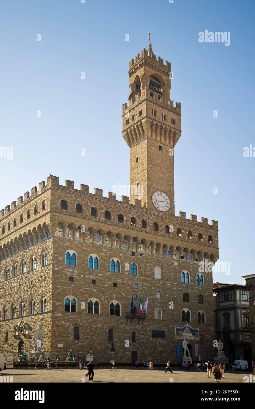 Palazzo vecchio sur la piazza della signoria. Florence. Italie Banque D'Images