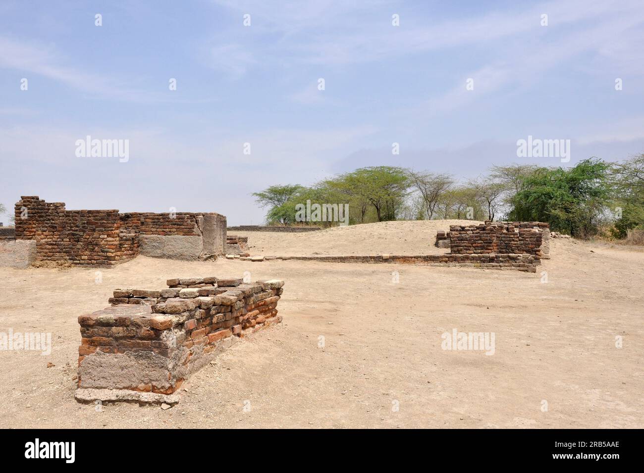 Gujarat. Lothal. ruines de la ville antique. Civilisation de la vallée de l'Indus de Lothal Banque D'Images