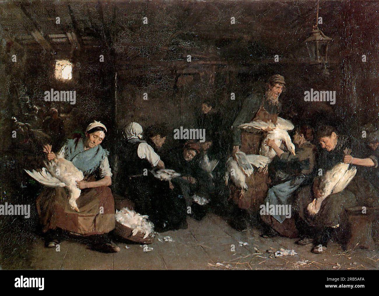 Femmes arrachant des oies 1871 par Max Liebermann Banque D'Images