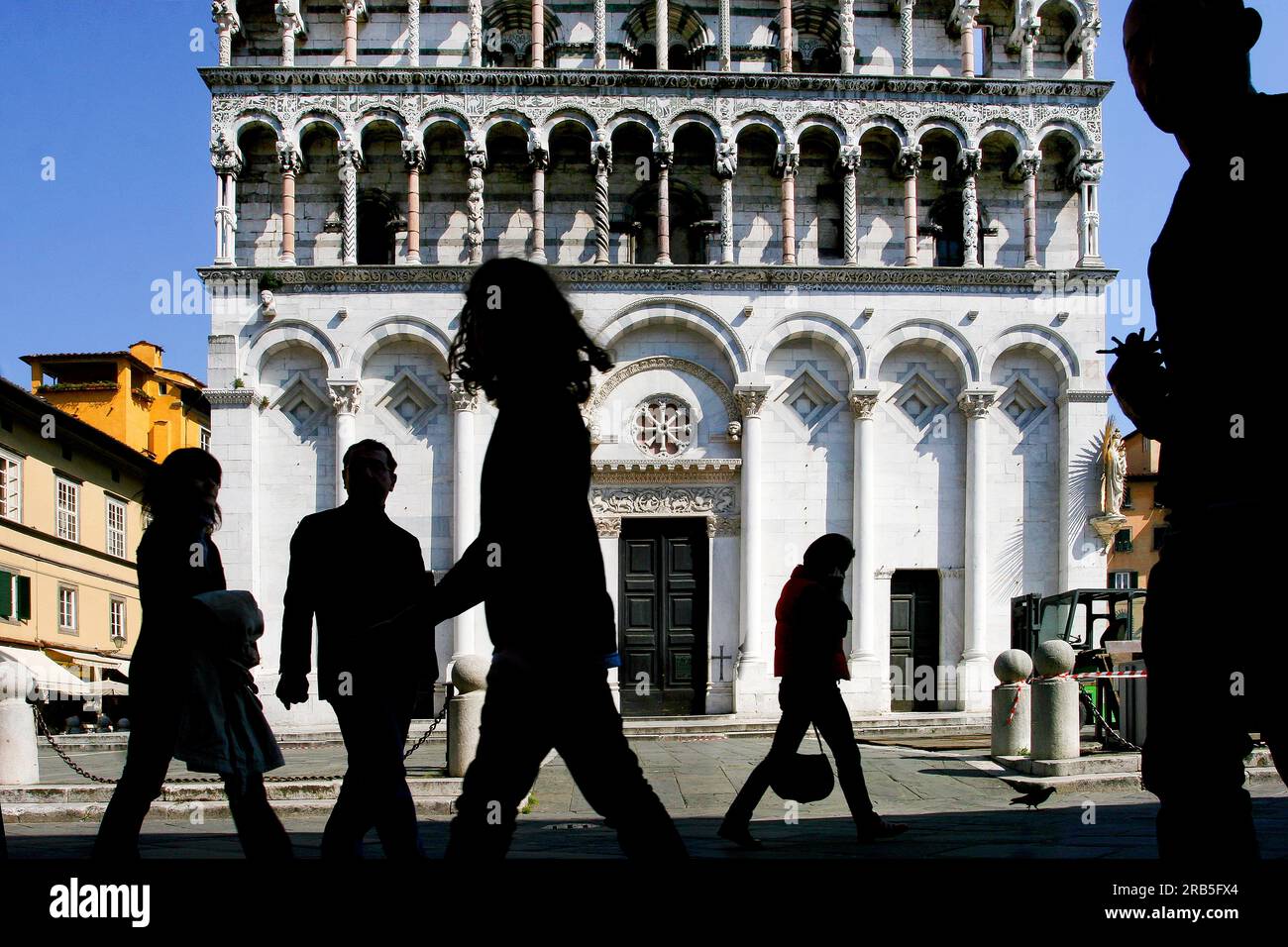 L'église San Michele, Lucca, Toscane, Italie Banque D'Images