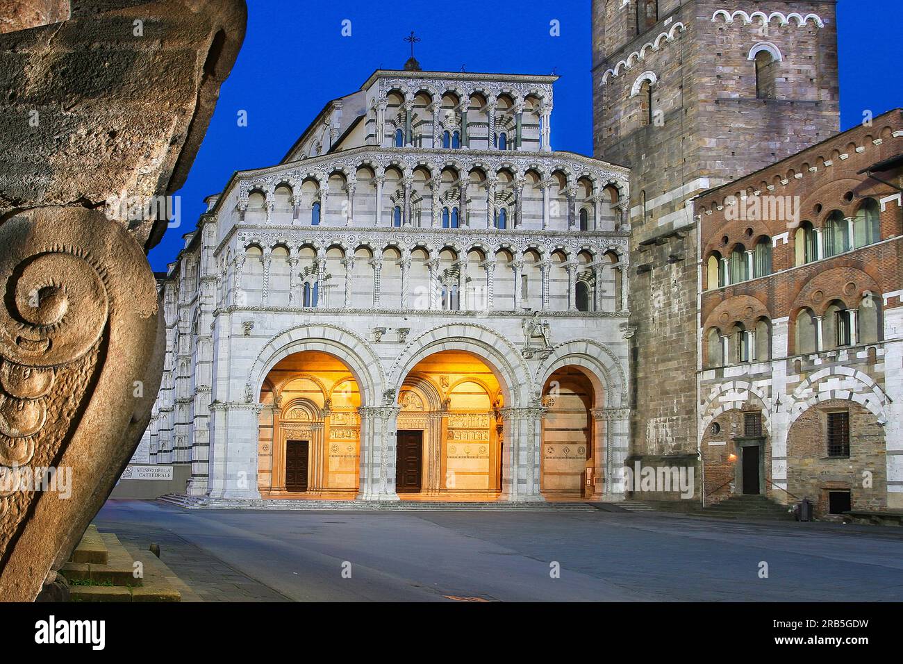 La Cathédrale de San Martino, Lucca, Toscane, Italie Banque D'Images