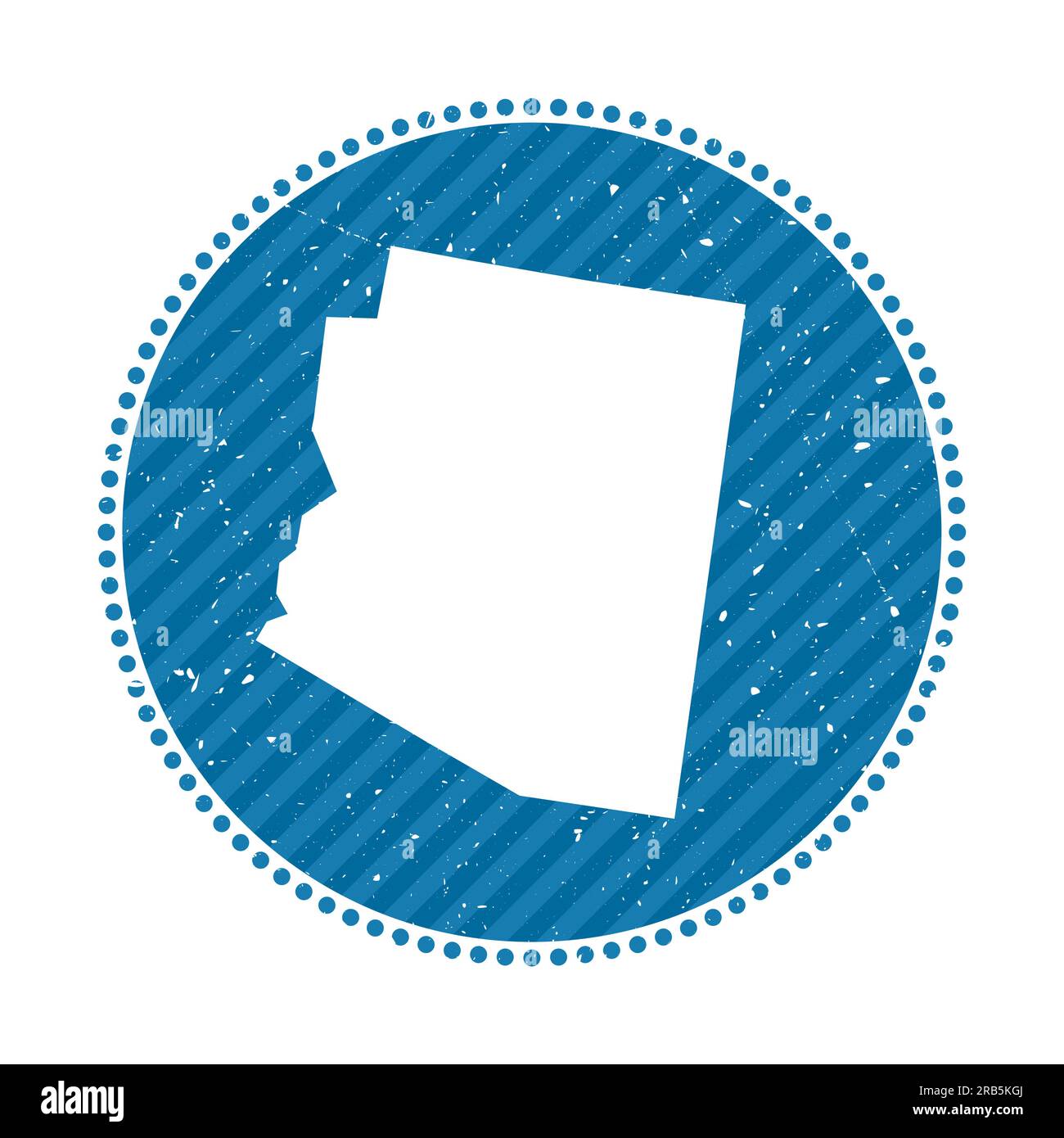Autocollant de voyage rétro rayé Arizona. Badge avec carte de l'état américain, illustration vectorielle. Illustration de Vecteur