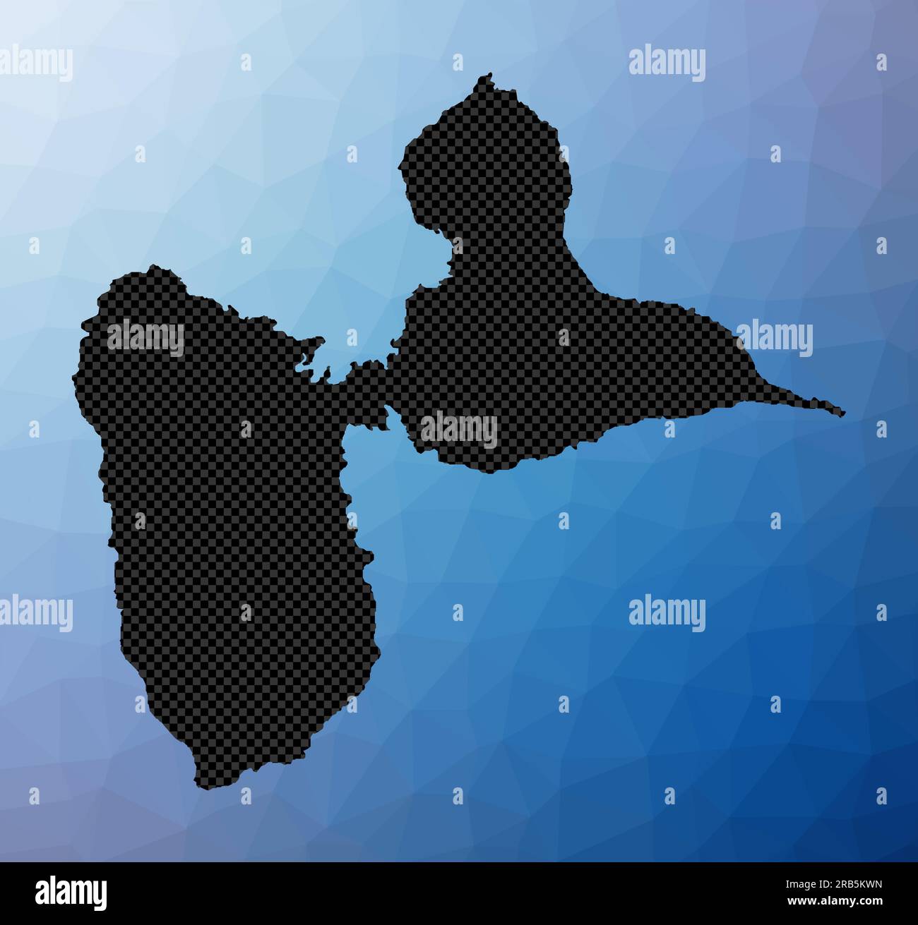 Carte géométrique de l'île Basse-Terre. Forme de pochoir de Basse-Terre dans le style low poly. Illustration vectorielle d'île moderne. Illustration de Vecteur