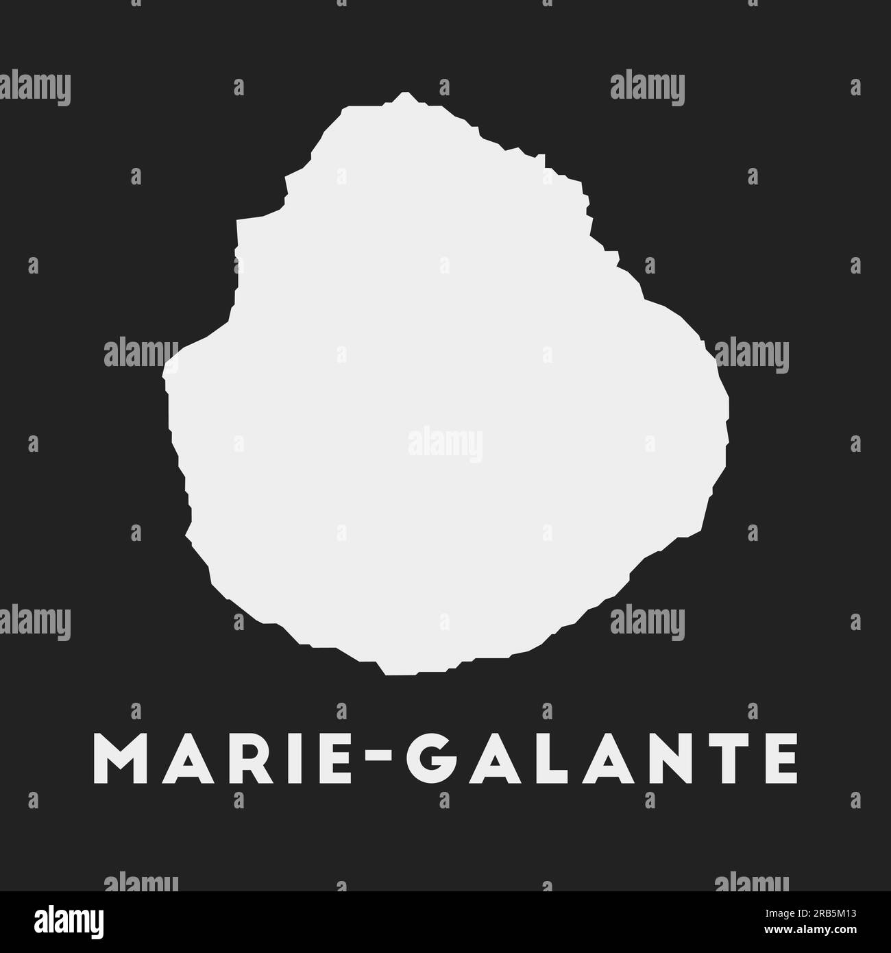 Icône Marie-Galante. Carte de l'île sur fond sombre. Élégante carte Marie-Galante avec le nom de l'île. Illustration vectorielle. Illustration de Vecteur