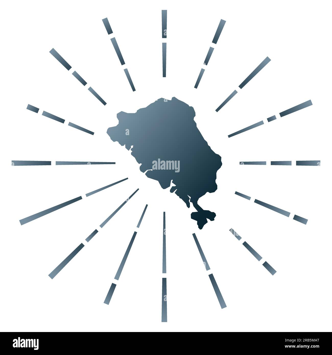 Rafale de soleil dégradée de Colon Island. Carte frontière avec des rayons étoilés colorés. Illustration de l'île du colon dans le numérique, la technologie, Internet, le style de réseau. Illustration de Vecteur