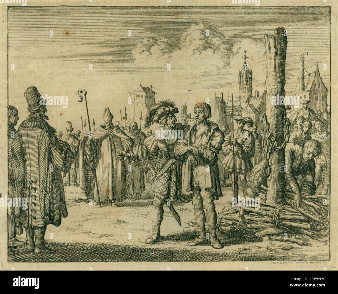 Brûlure de William White, un prêtre, Norwich, Angleterre, AD 1428 1684 par Jan Luyken Banque D'Images